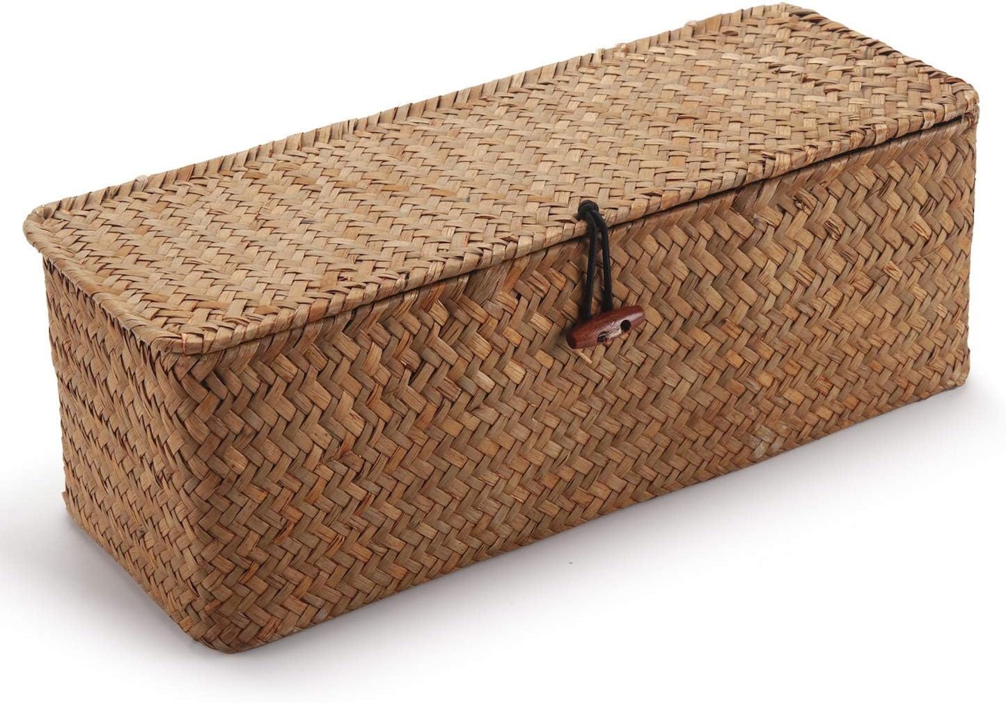 Seagrass Woven Storage Basket / 3 Section with Lid