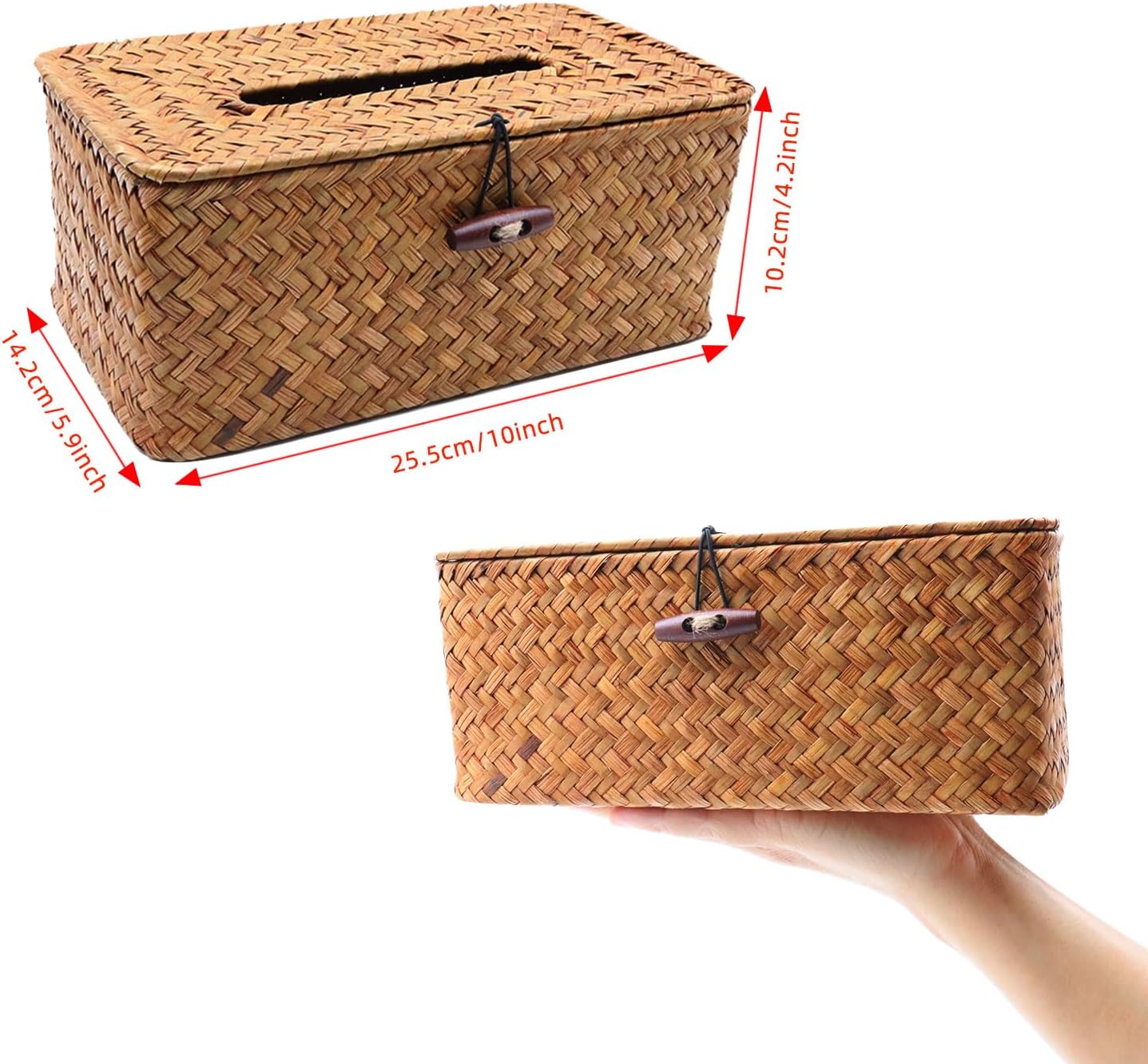 Woven Tissue Box Holder / Caramel