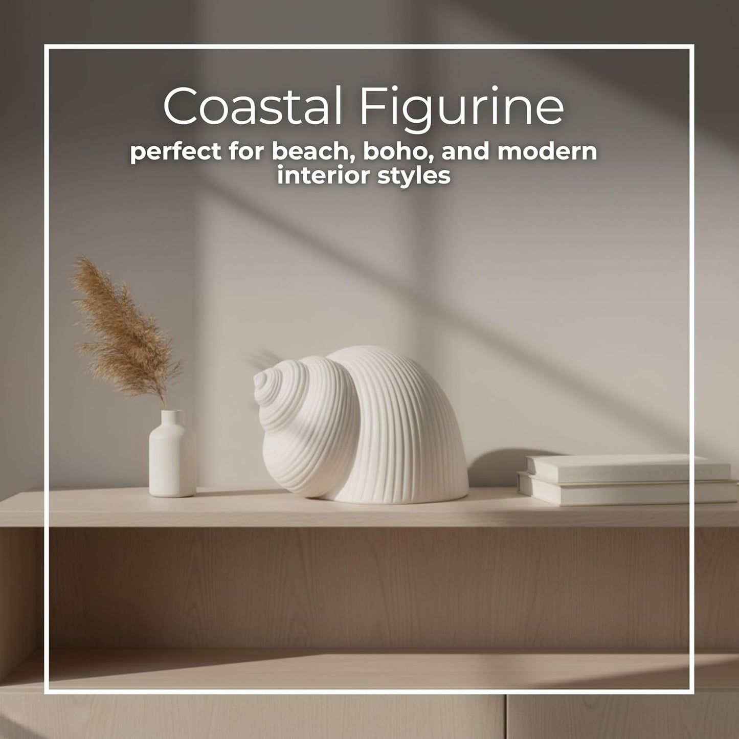 Coastal Ceramic Figurine / 4.0" H / White