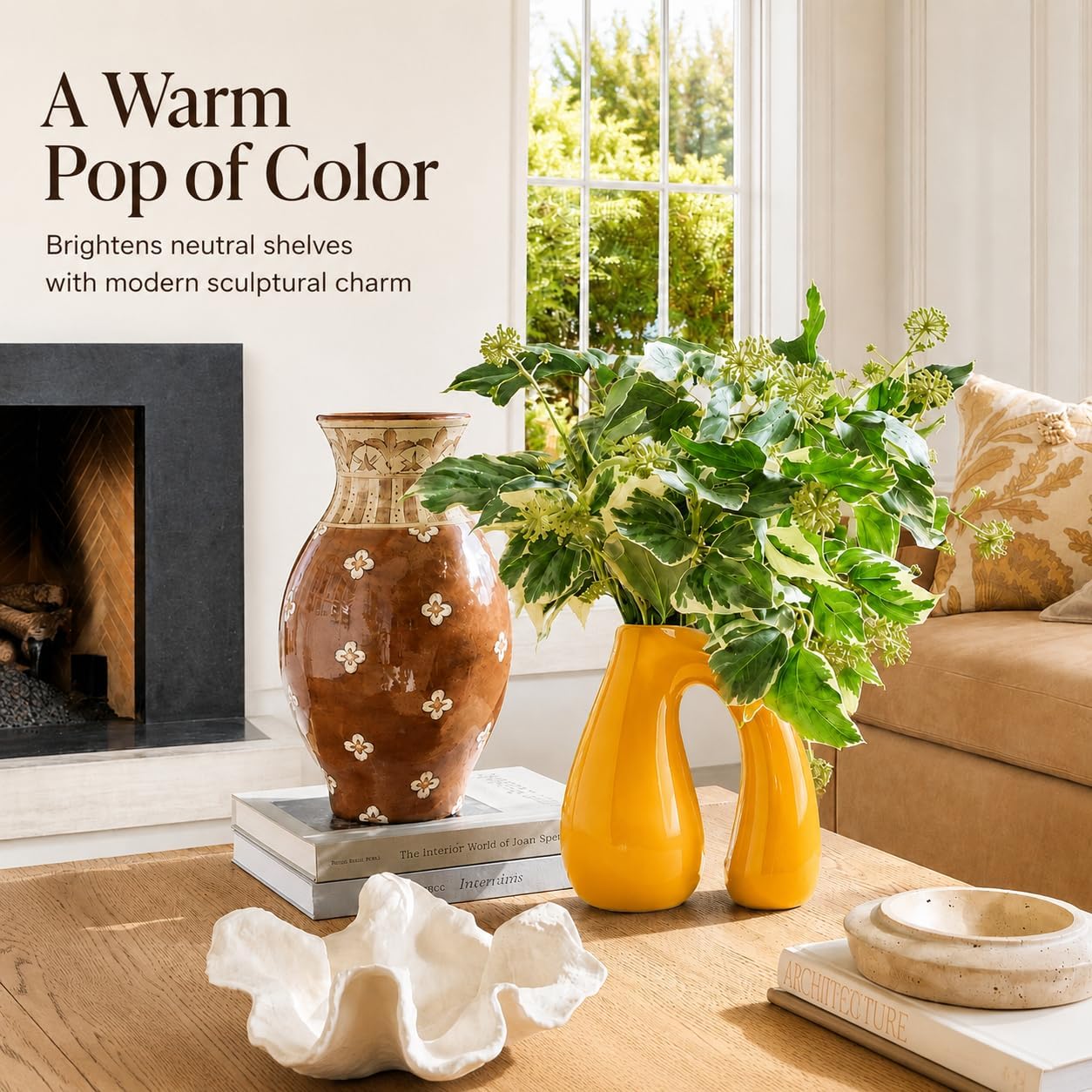 Ceramic Decorative Vase / Yellow