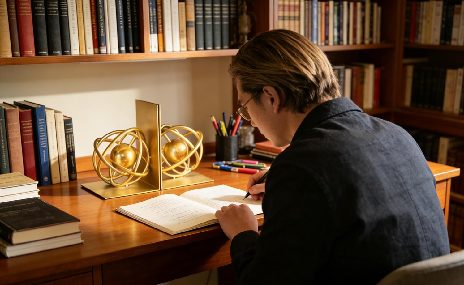 Metal Bookends / Heavy Duty Book Ends for Heavy Books / Gold / Set of 2