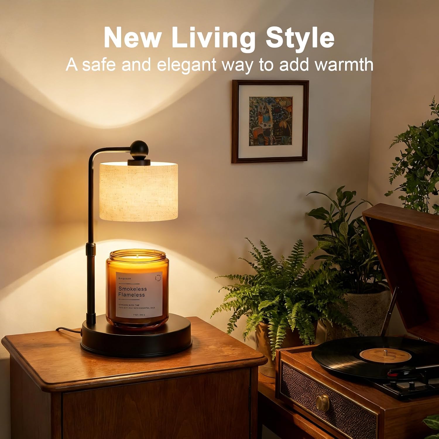 Candle Warmer Lamp with Timer, Best House Warming Gift, Height Adjustable & Dimmable Electric Candle Warmer Lamp
