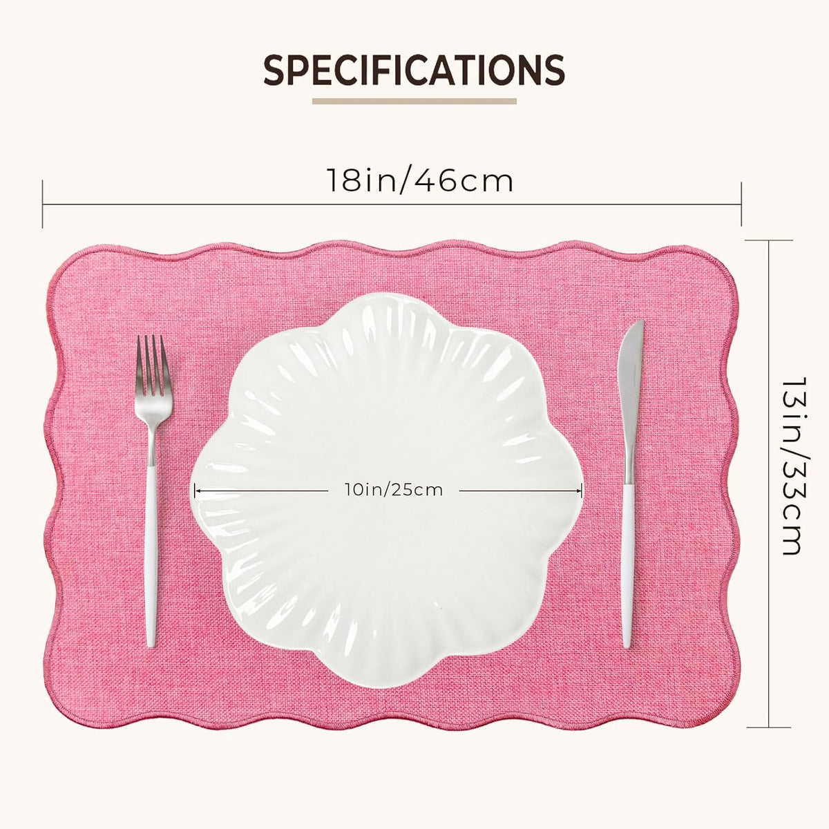 AHHFSMEI Linen Placemats Set of 8 Heat Resistant Non-Slip Stain Proof Table Mats for Kitchen Dining Elegant Decor Place