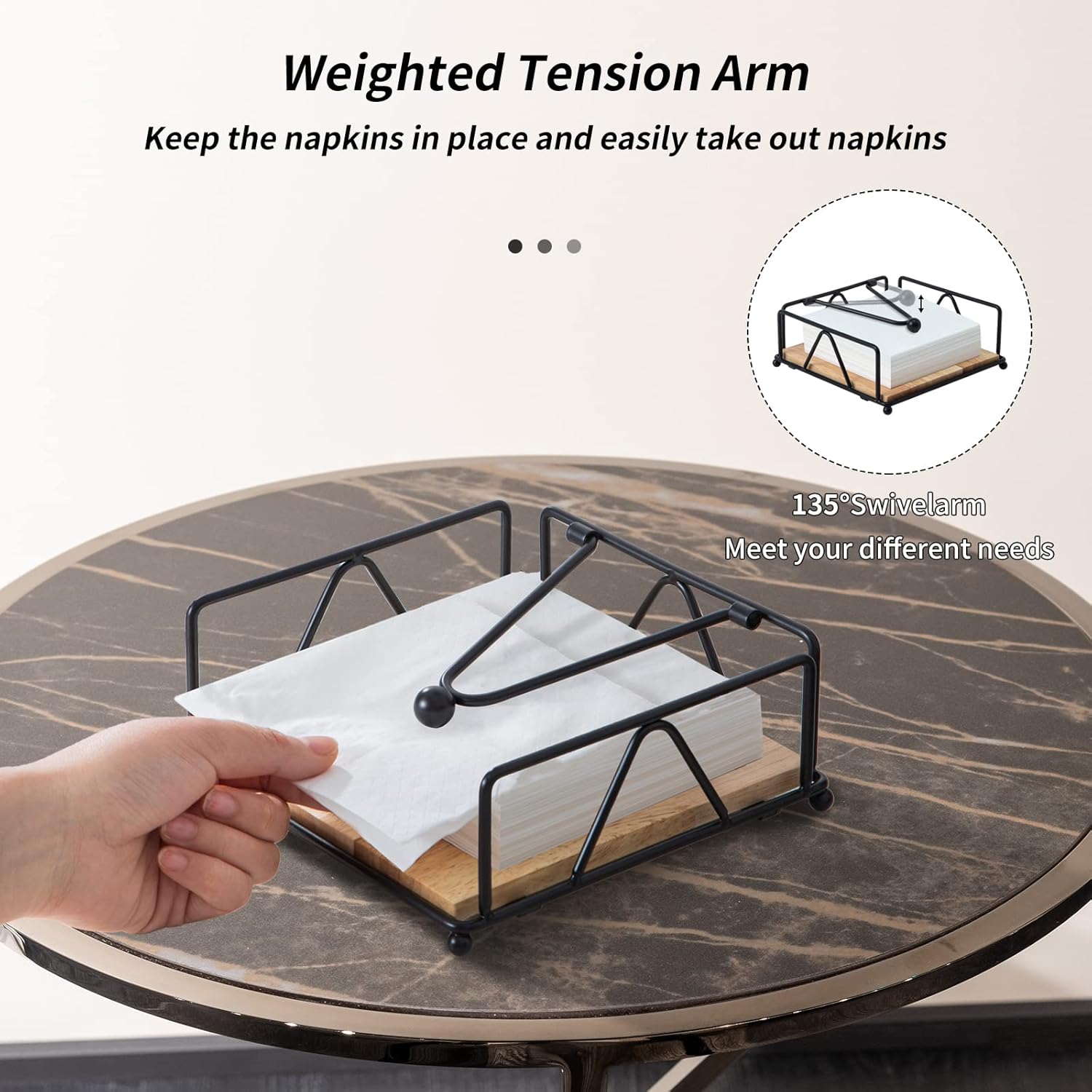 Square Napkin Holder / Black