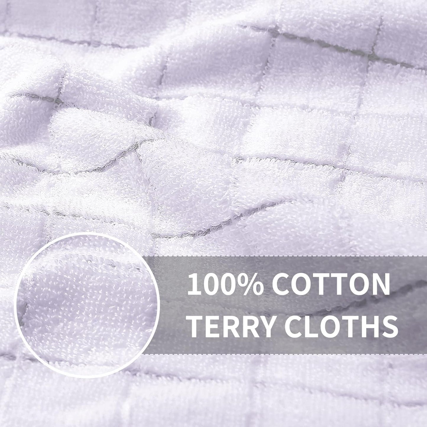 Homaxy 100% Cotton Terry Kitchen Towels, 12 Pack, White | Ultra Soft and Absorbent Dish Towels for Kitchen, Suitable
