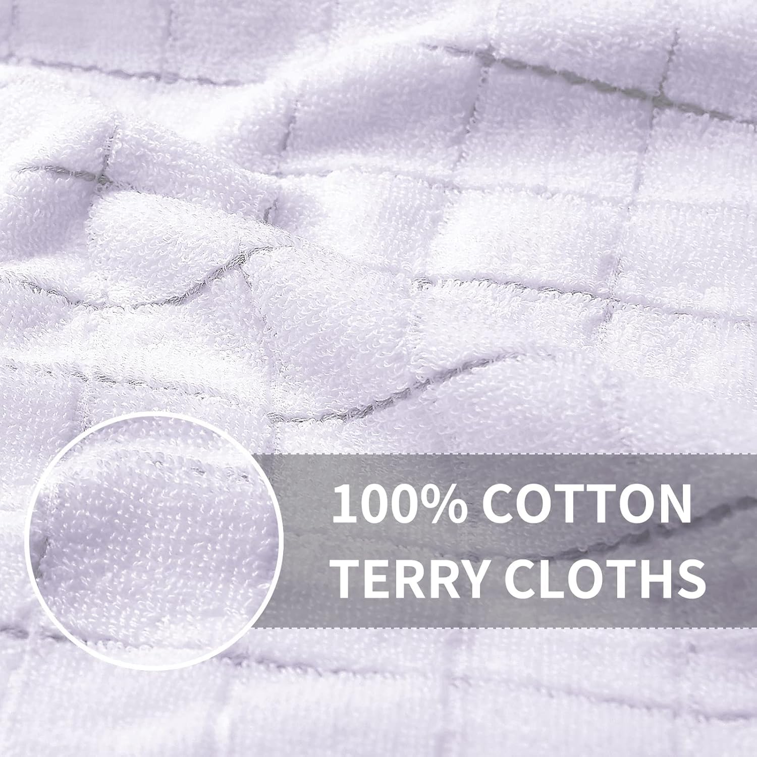 Homaxy 100% Cotton Terry Kitchen Towels, 12 Pack, White | Ultra Soft and Absorbent Dish Towels for Kitchen, Suitable