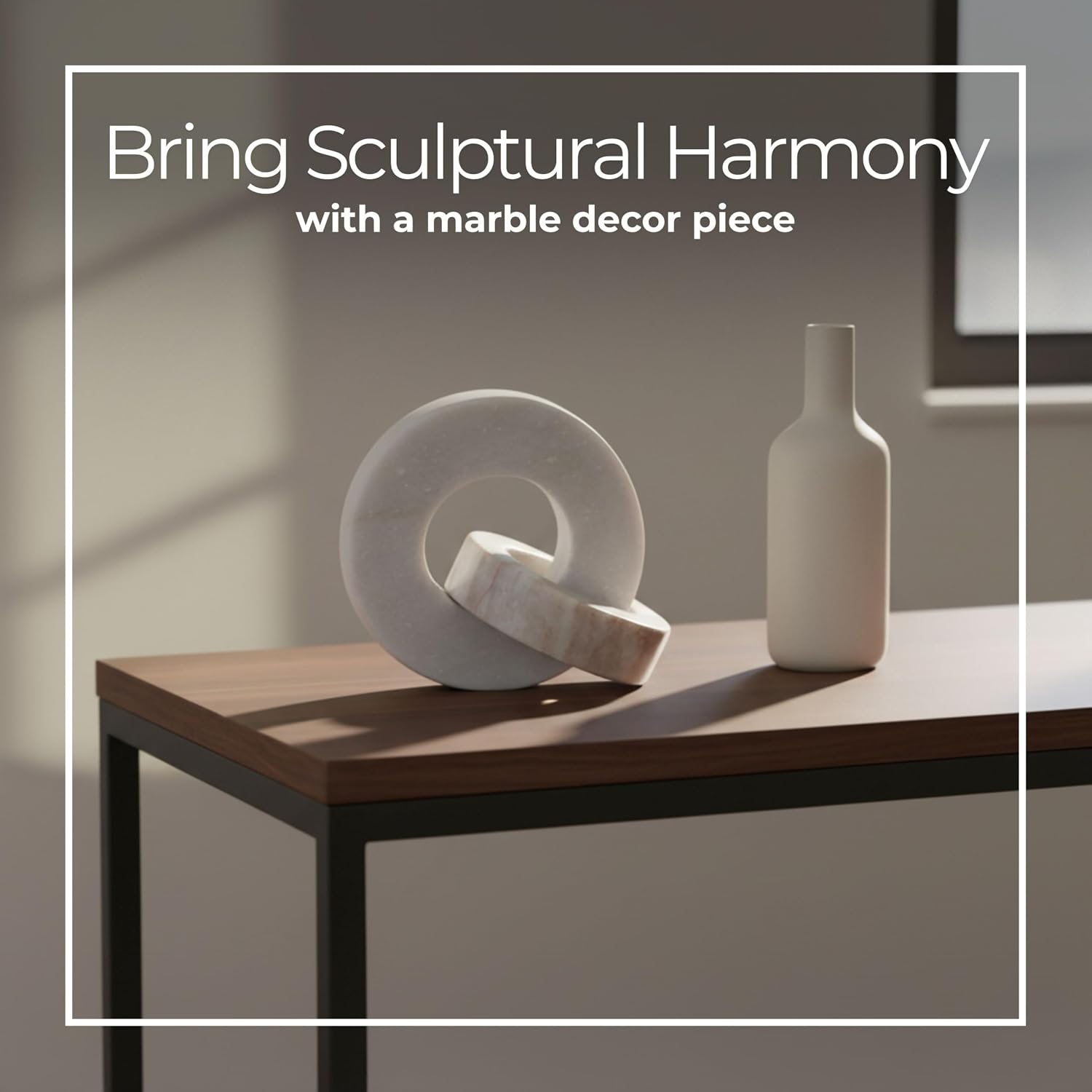 Modern Shelf Sculpture and Office Accents / 6.0" H / White