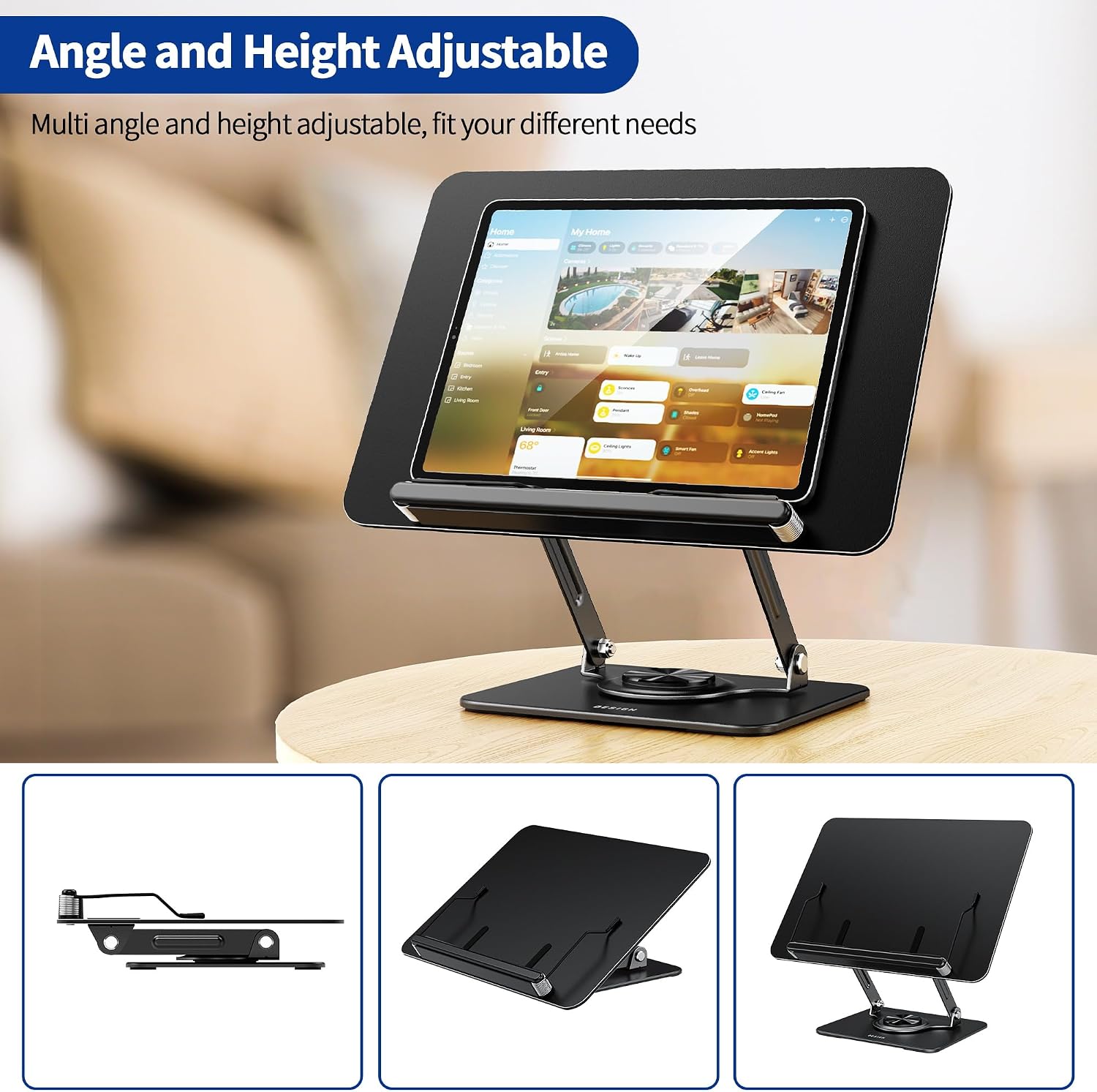 BESIGN BS02 Book Stand for Reading, Adjustable Book Holder, Ergonomic Laptop Stand, Cookbook Stand, Recipe Book Holder
