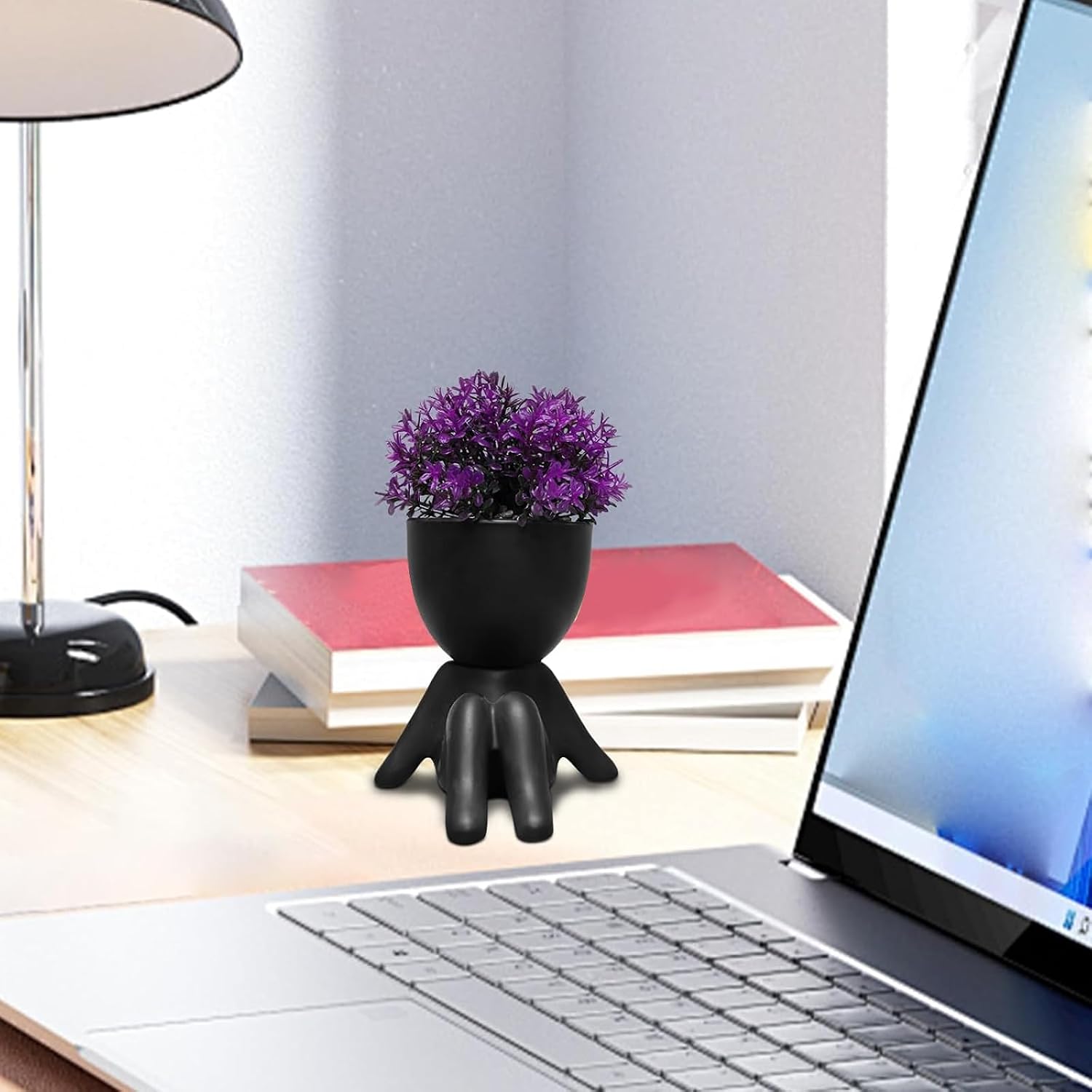 Fake Plants Mini Artificial Greenery Potted Plant / Black-g