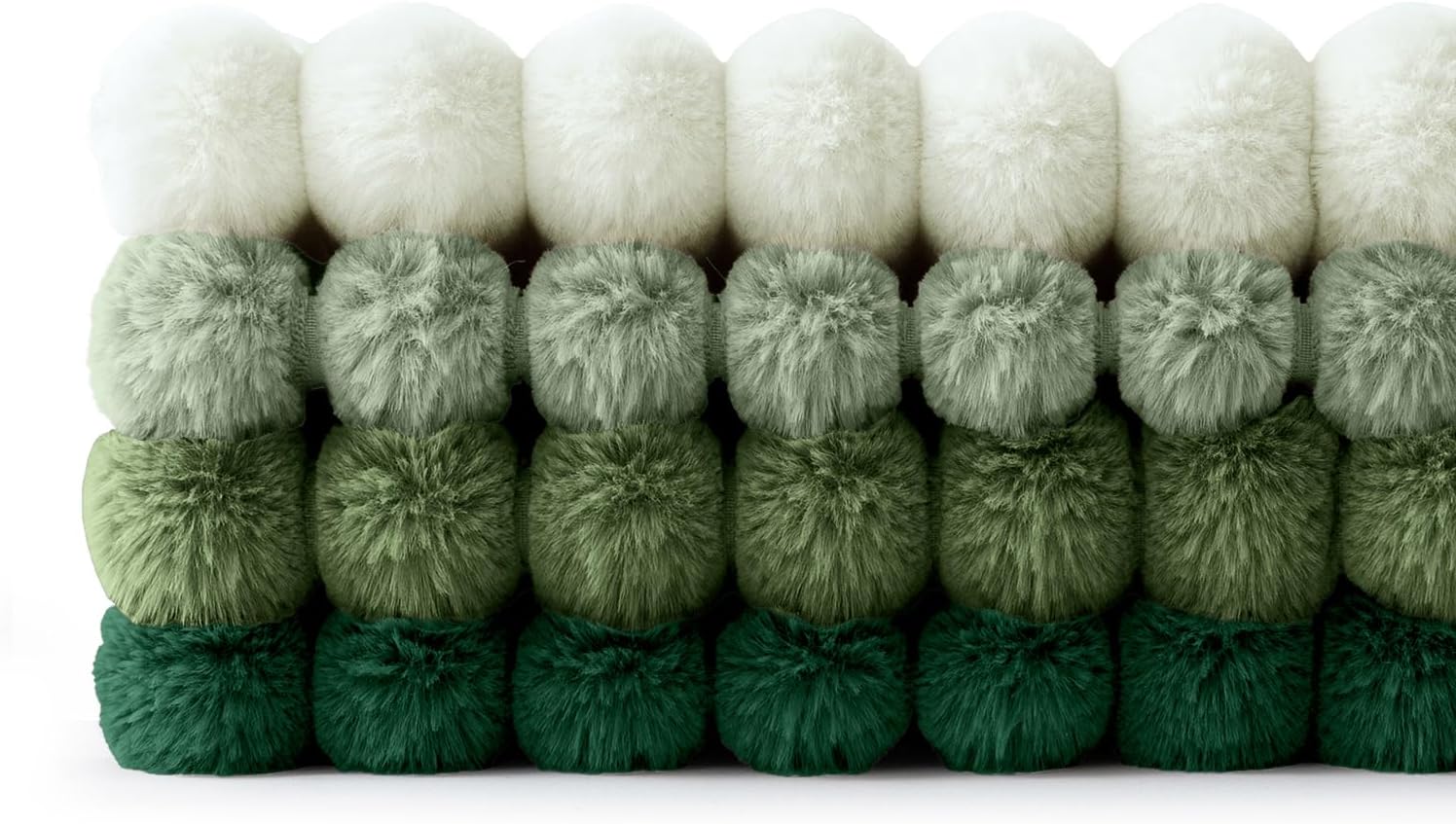 Faux Fur Plush Decorative Throw Pillow Covers / 18 x 18 / Green / Set of 4