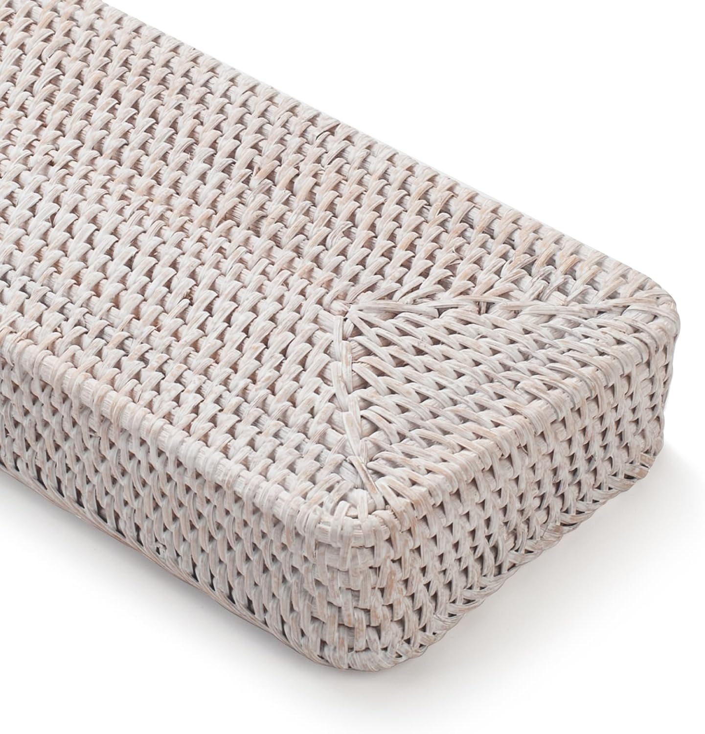 Rattan Bathroom Vanity Trays Toilet Tank Baskets Long Narrow Hand Towel / Whitewash / 16.3 x 6.1 x 2