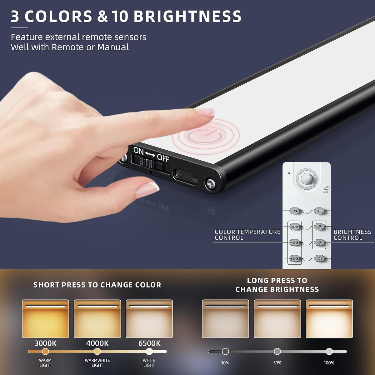 Under Cabinet Lighting,134 LED Cordless Motion Sensor Light Indoor, Rechargeable Closet Lights Battery