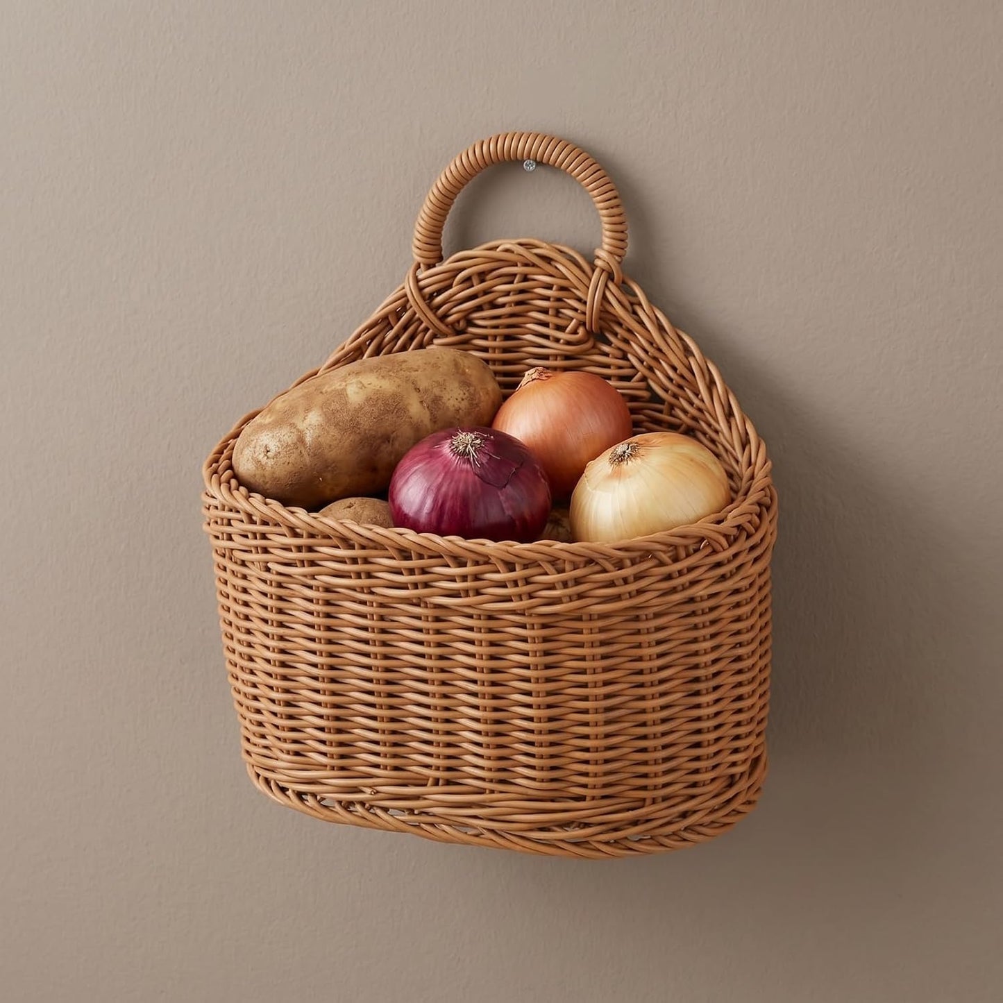 Woven Hanging Storage Basket In Small Wall Basket / 9.64 x 7.48 x 3.93