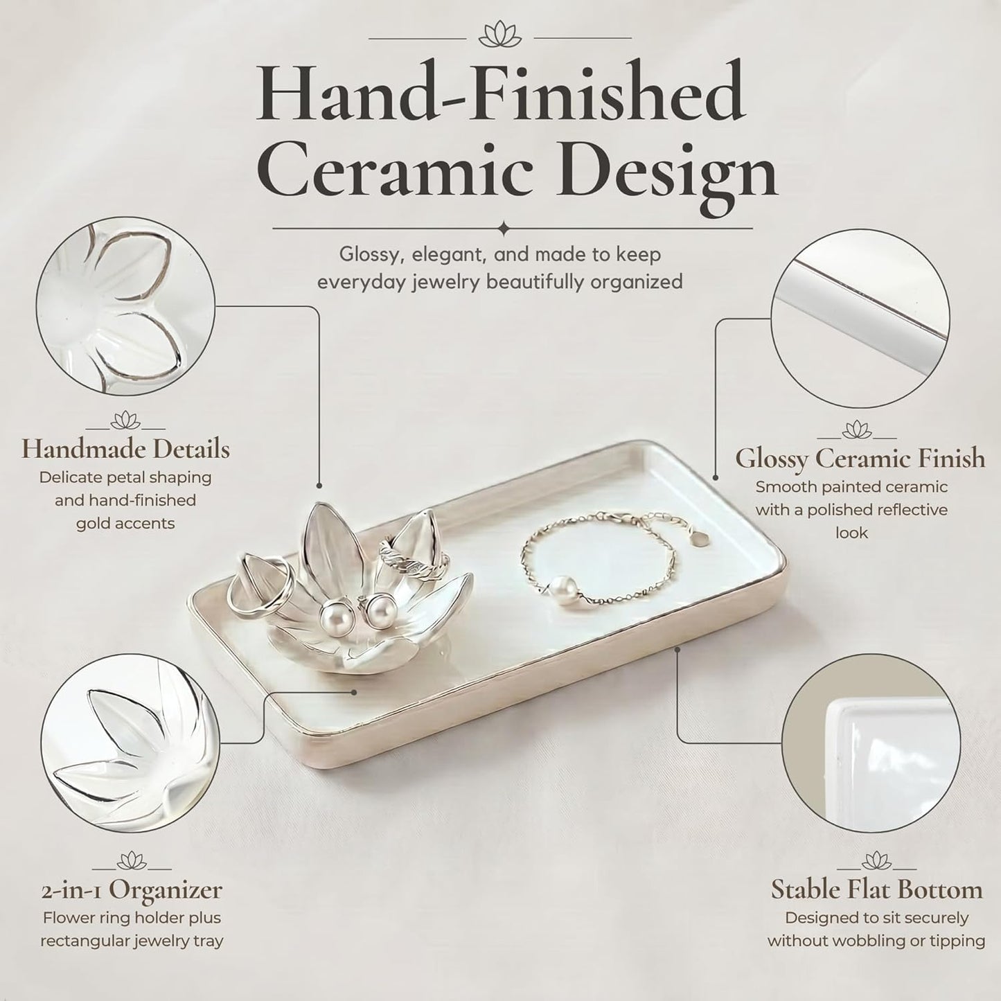 Jewelry Organizer for Vanity / Silver