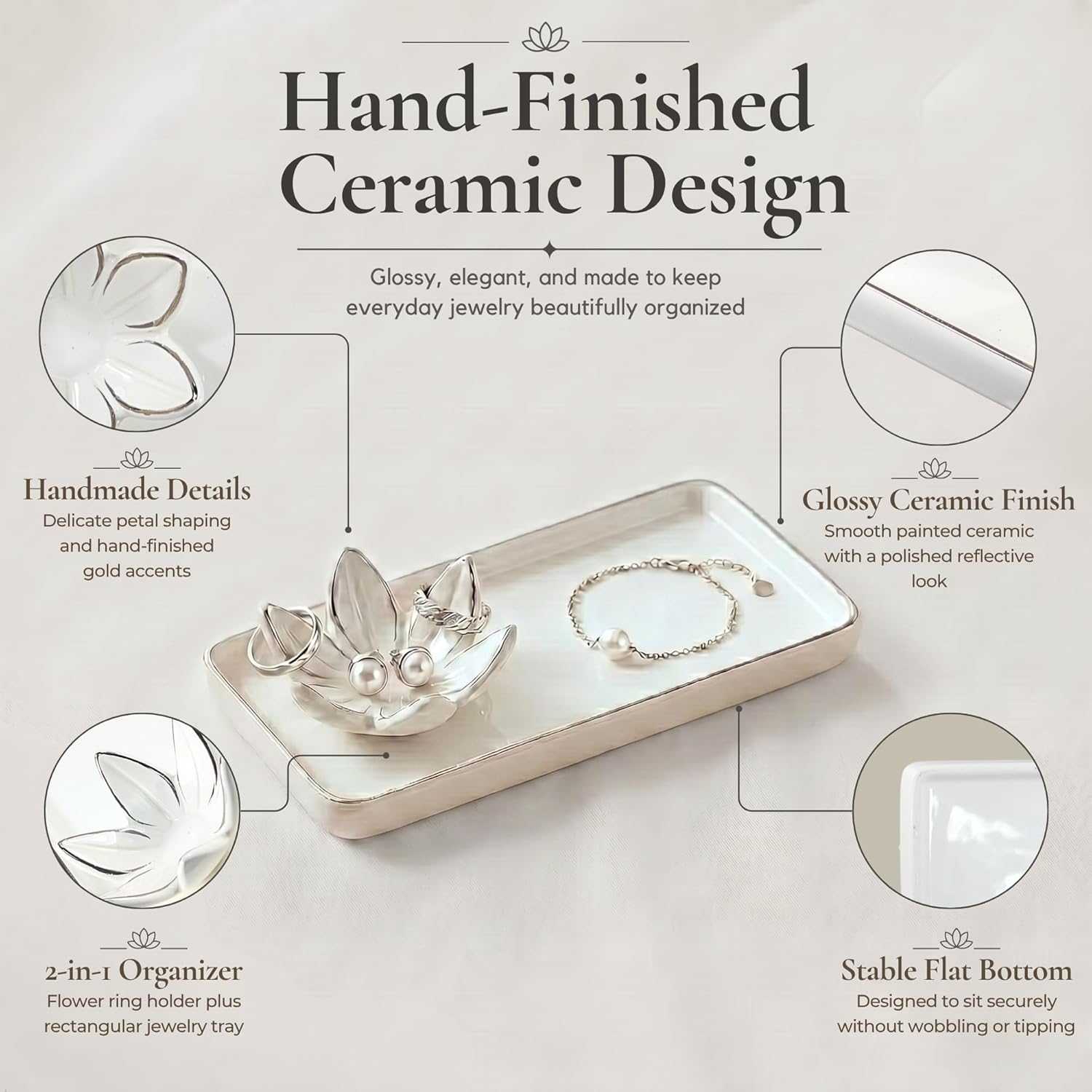 Jewelry Organizer for Vanity / Silver