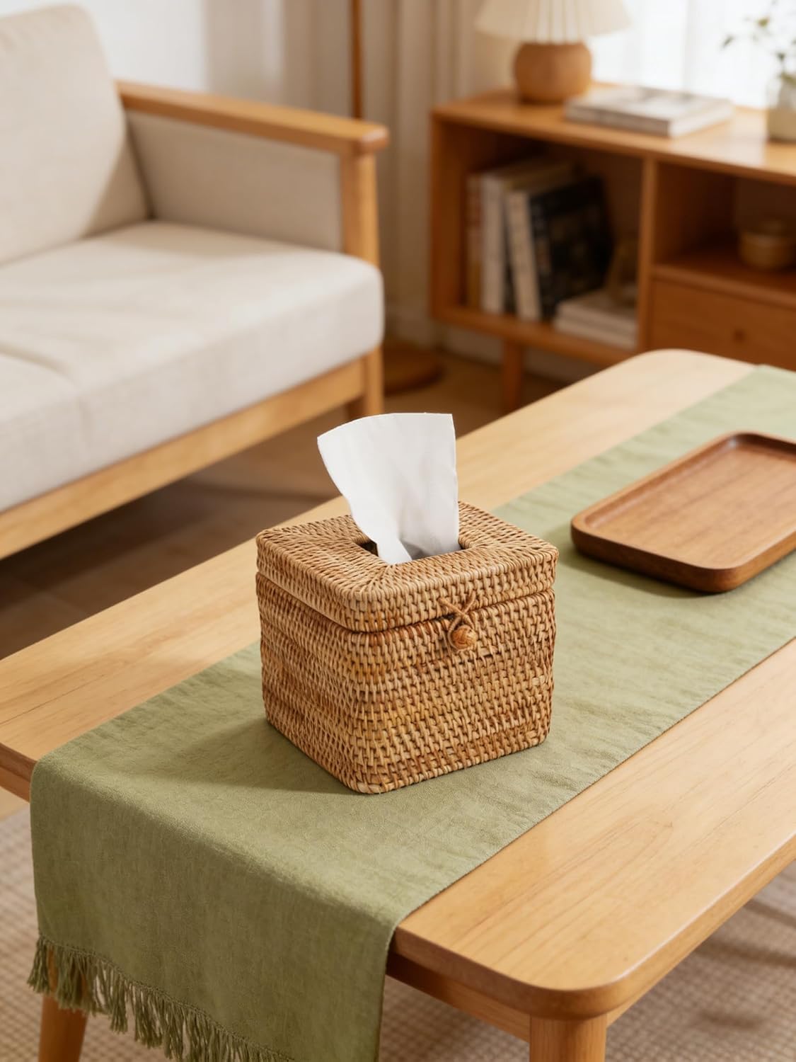 Rattan Tissue Box Cover / Origin / Natural / 5.9 x 5.9 x 5.9