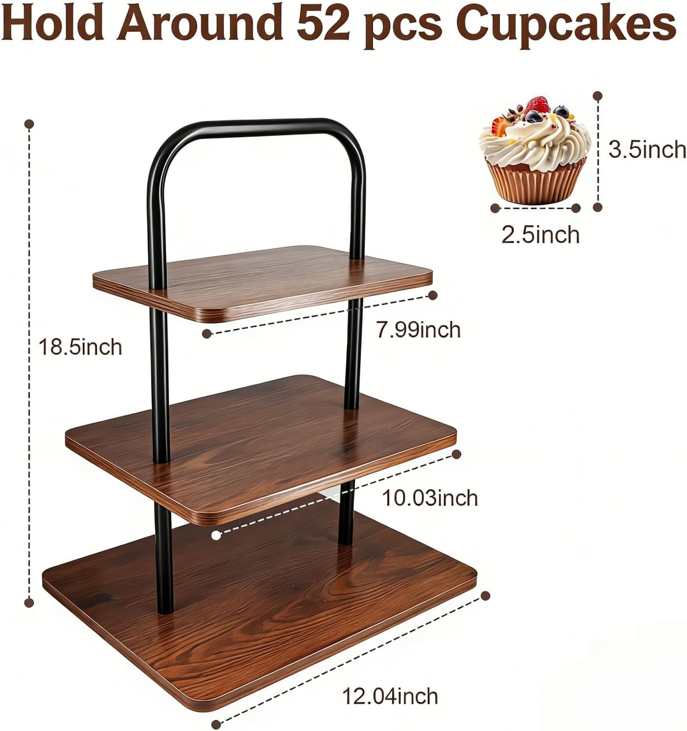 3-Tier Wooden Cupcake Stand / Retro