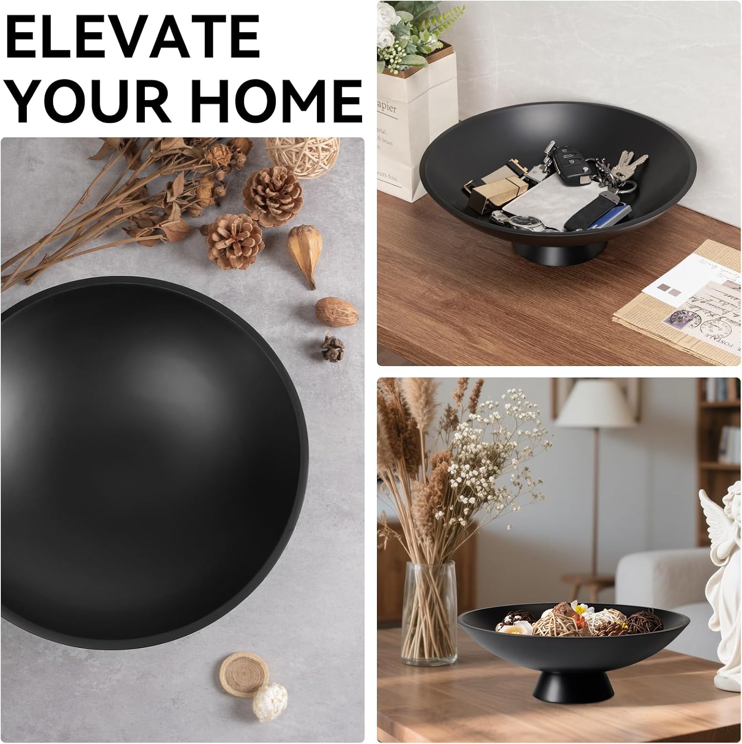 Decorative fruit bowl / Black