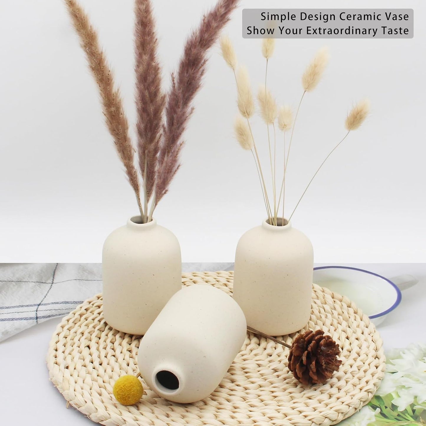 Vase for Flowers Boho Vases / Small / Light Yellow-b / Set of 6