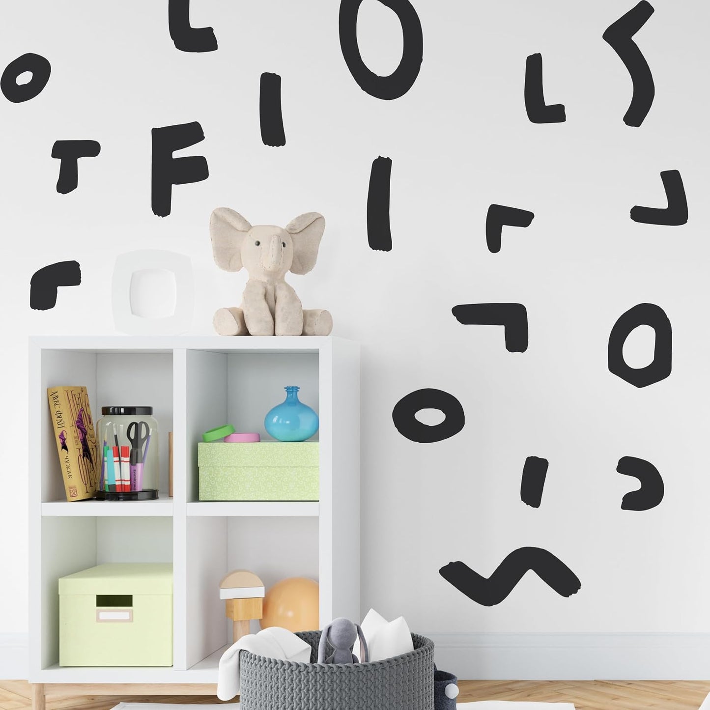 Abstract Shape Wall Decals / Black Irregular Wall Decals