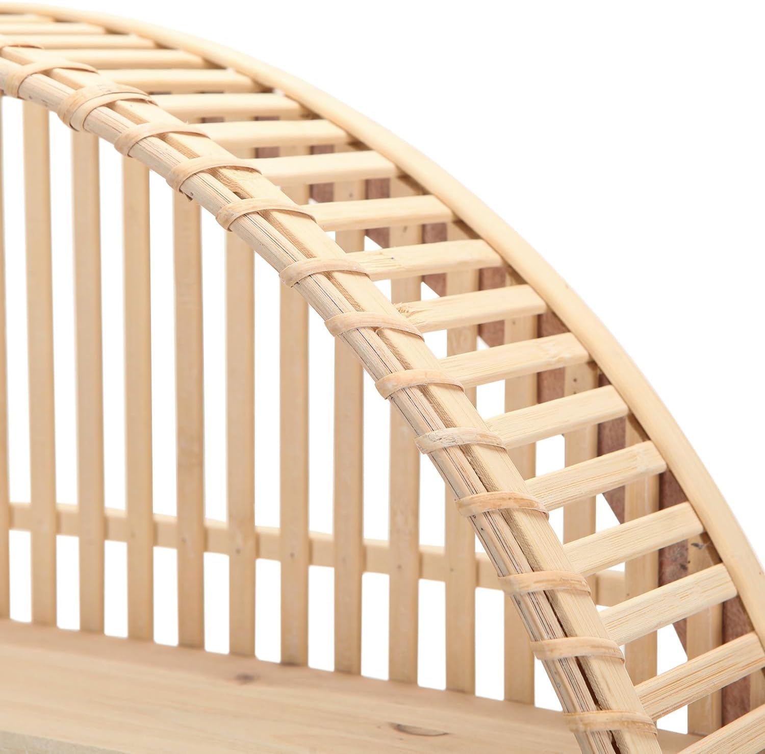 Rattan Wall Shelf 3 Tier Boho Wall Mounted Shelf Farmhouse Handcraft Round Floating Shelf Display