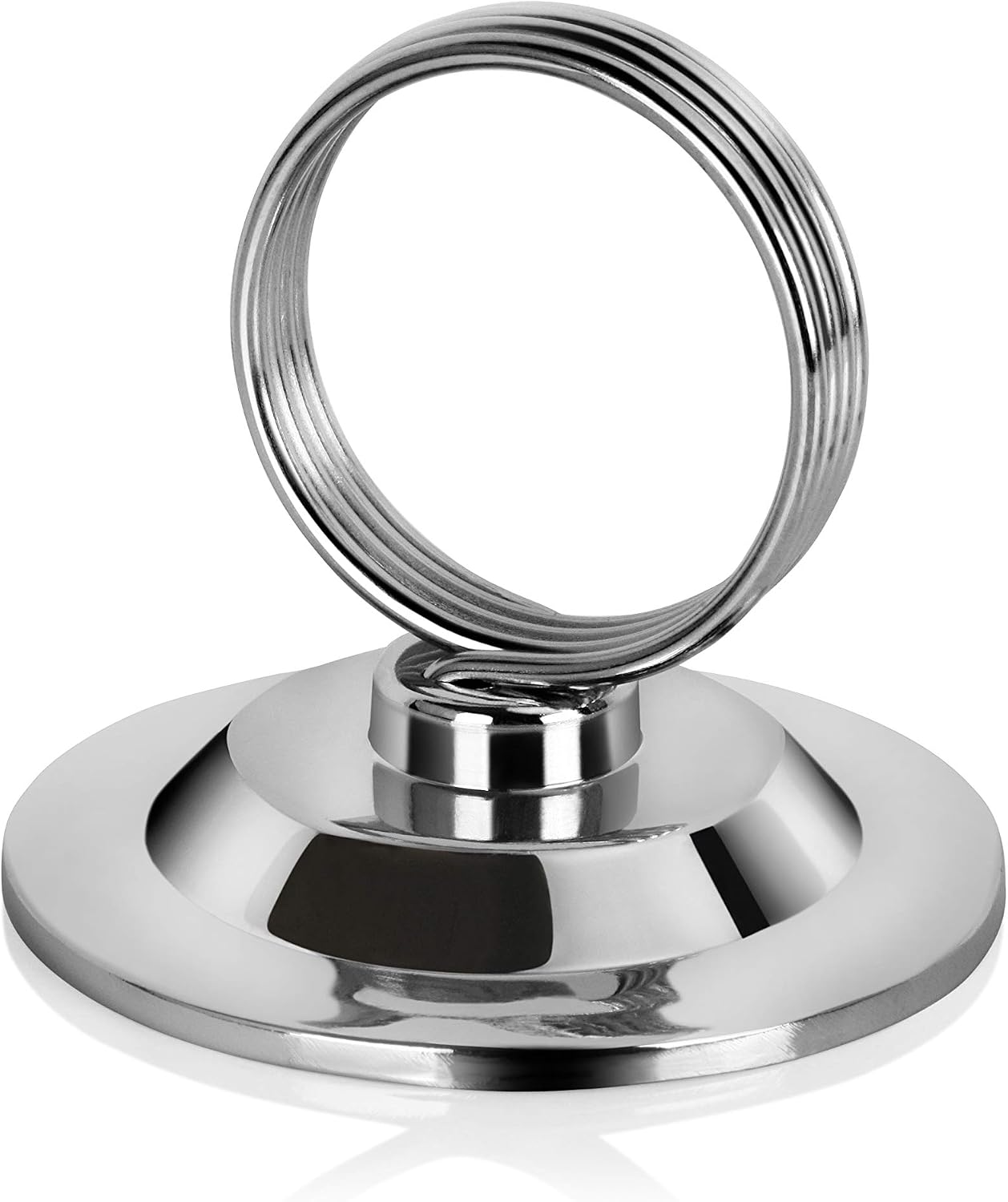 New Star Foodservice Ring-Clip Table Number Holder / Place Card Stand, 1.5 Inch, Silver, Metal, Set of 12