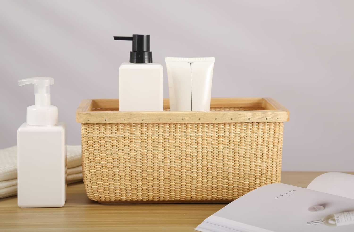 Cane Weave Storage Basket / Ash Height7.5in / Natural