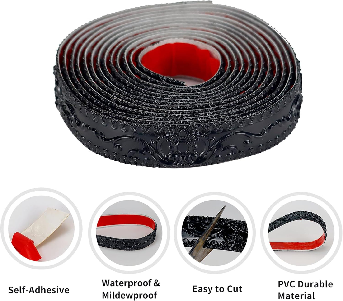 Self Adhesive Peel and Stick Molding Ceiling Molding / Black