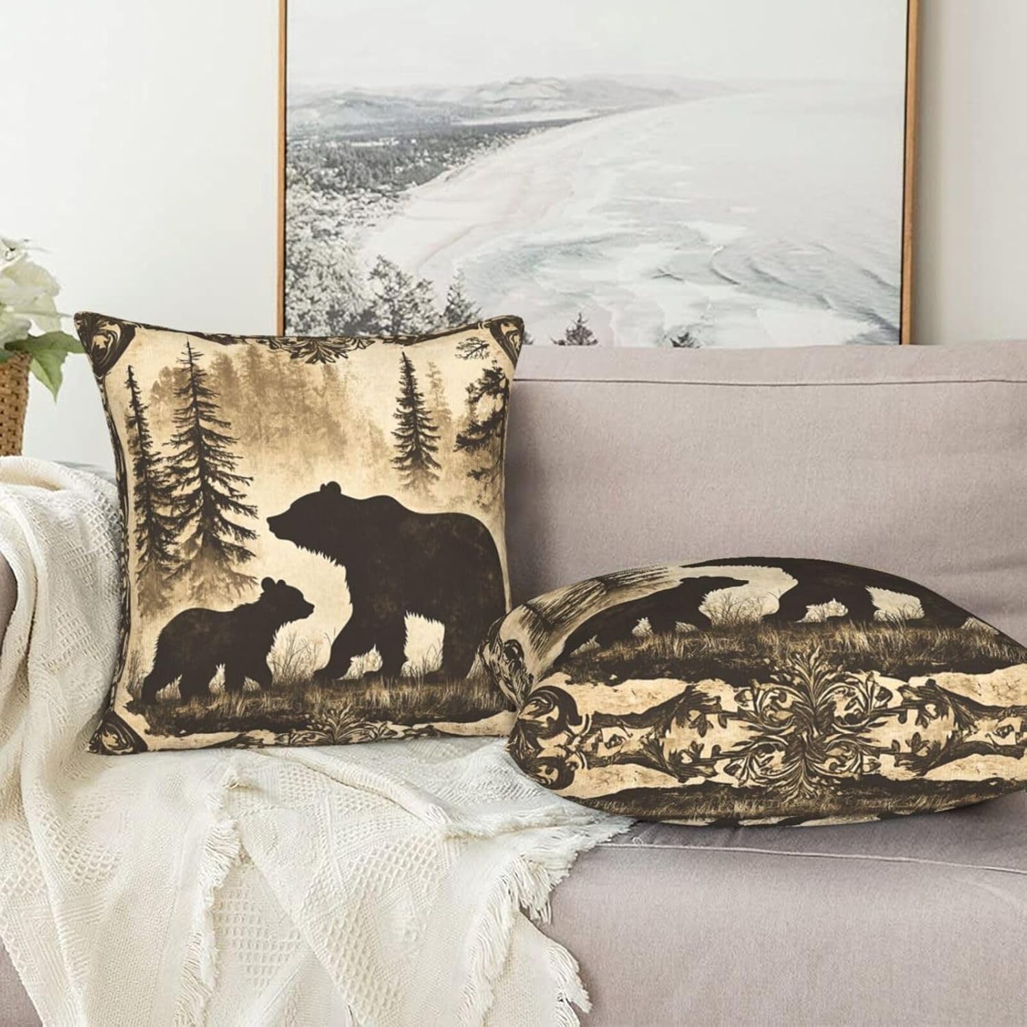 Throw Pillow Covers Pillow Cases Decoration Cushion Cover / Animal / 18 x 18 / Set of 2