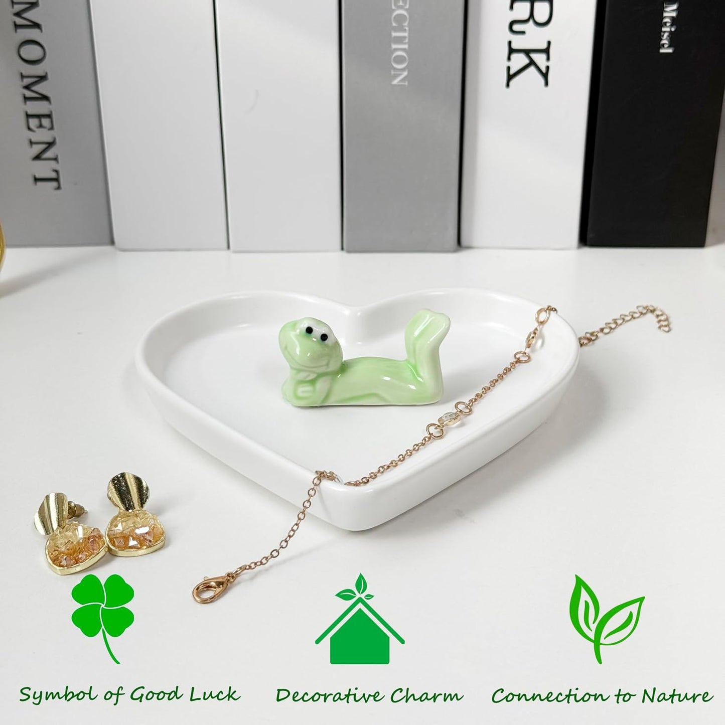 Heart-Shaped Ceramic Jewelry Dish Tray