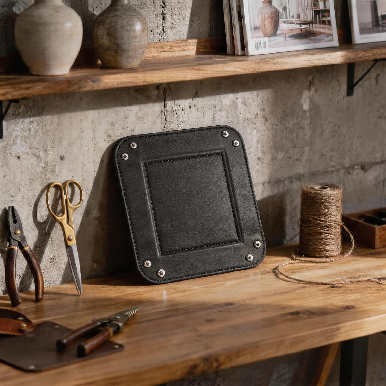Valet Tray Desktop Storage Organizer / Black
