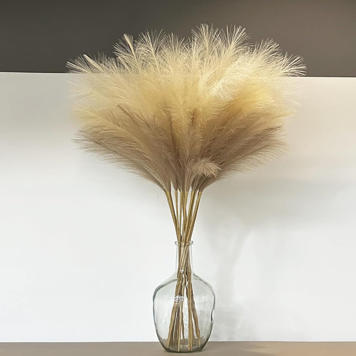Tall Pampas Grass for Floor Vase / Beige & Coffee & Brown