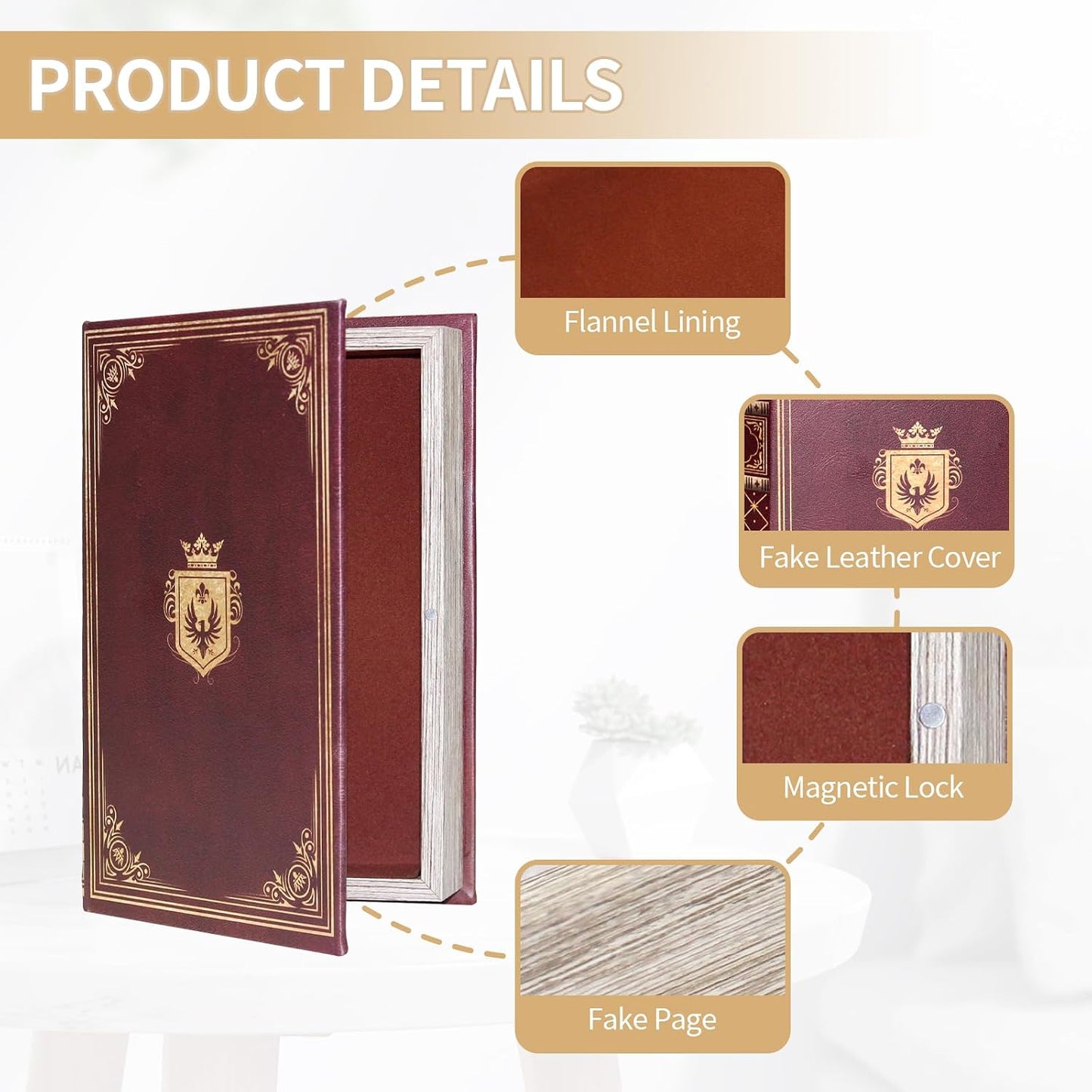 Vintage Book Safe / Wine Red