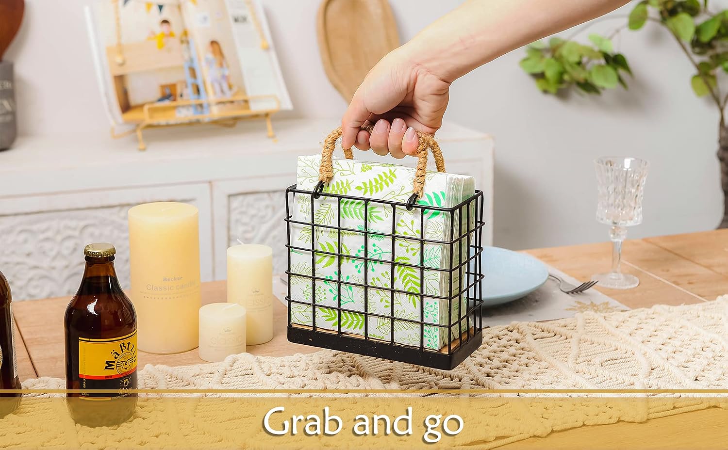 Farmhouse Napkin Holder / Black