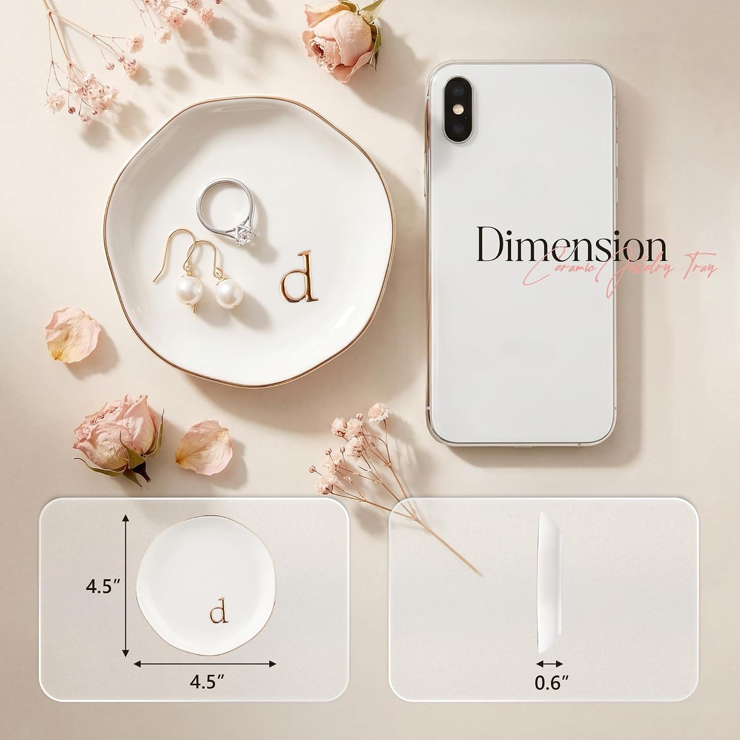 Ceramic Jewelry Tray / D / White