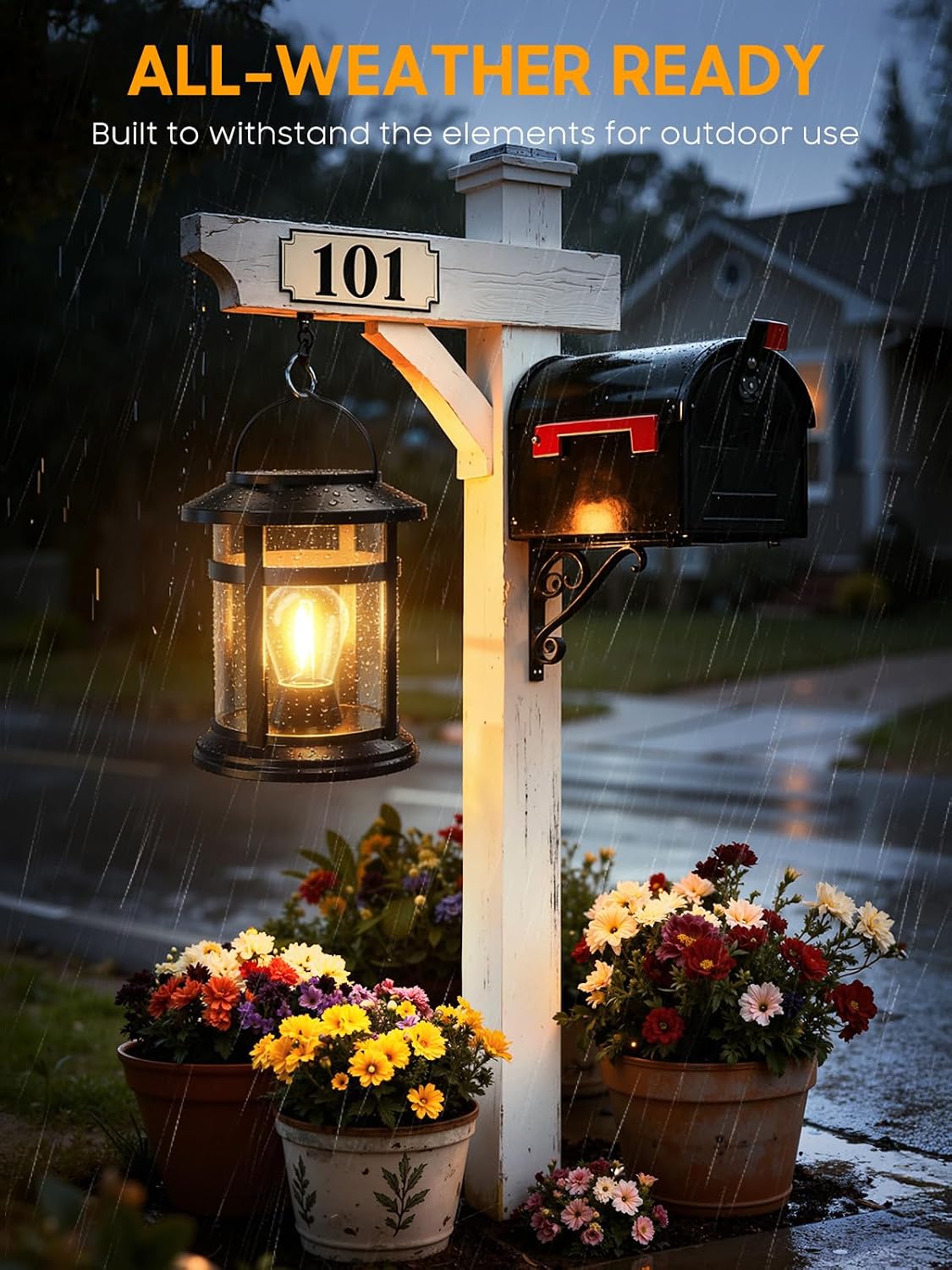Solar Lantern Outdoor Waterproof, 4 Pack Bright Hanging Solar Lights for Outside Decorative, Upgraded Solar Powered