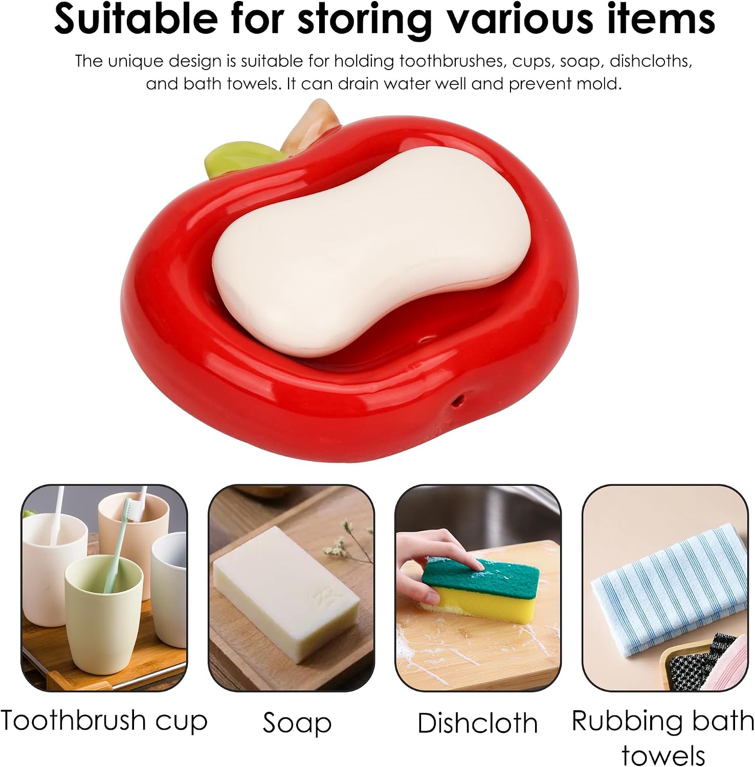 Soap Holder / No Lid Sink Side Soap Tray