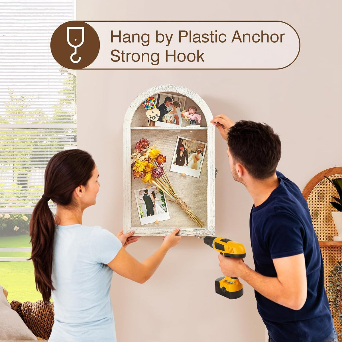 DGWJSU Shadow Box Frame 10x16 Large Shadow Boxes Display Cases with Linen Back and Removable Shelves, Picture Frame
