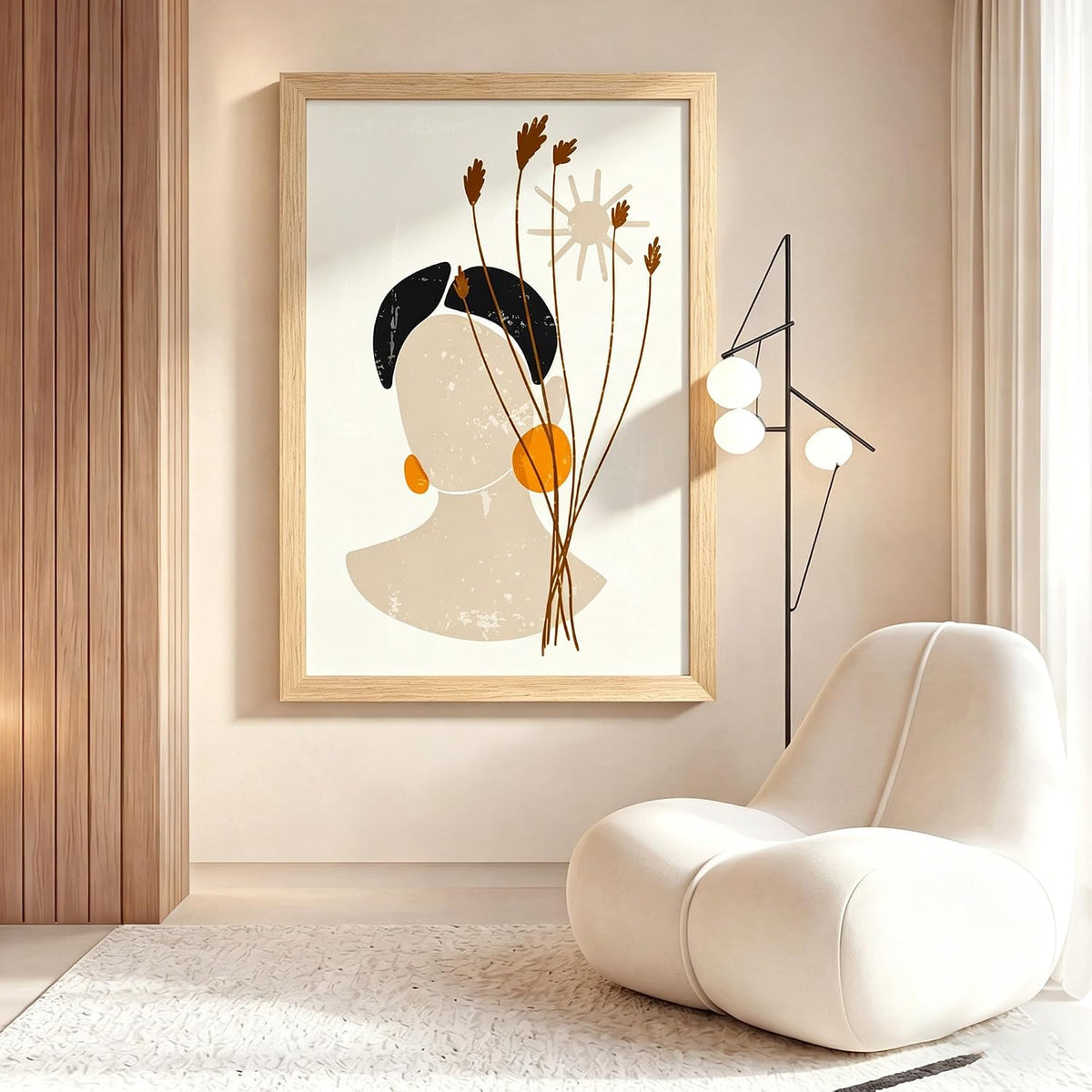 Abtgt Solid Wood 24x36 Poster Frame, Gallery Wall Frame Set of 4, Natural | Display 20x30 with Mat or 24x36 without