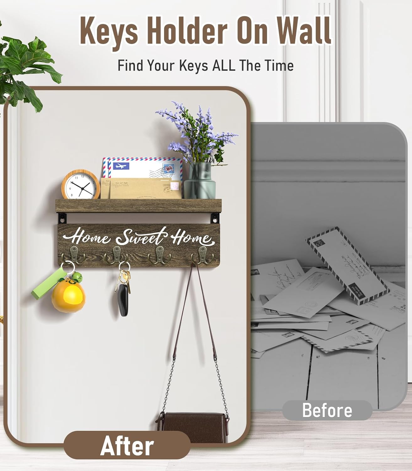 Wooden Key Rack / Brown
