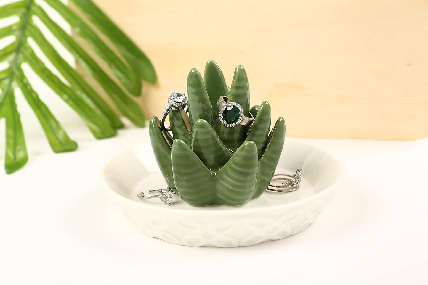 Ceramic Aloe Ring Holder / Cacti