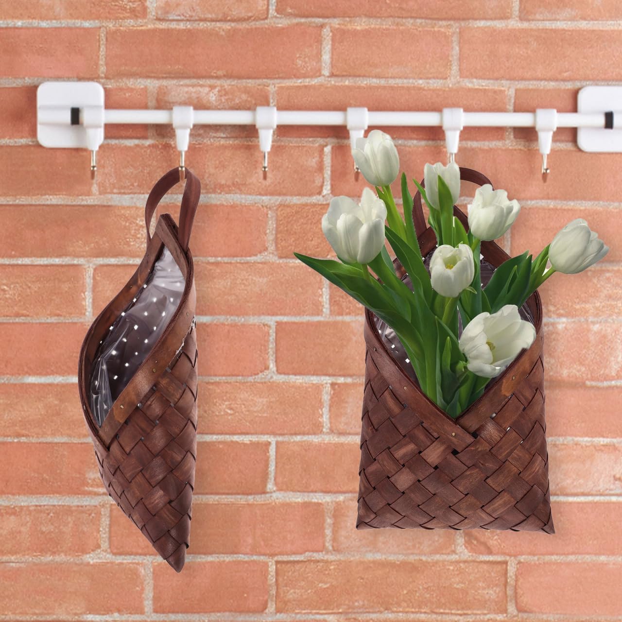 Woven Hanging Basket Wall Hanging Woven Basket for Flower Arrangement Hanging Flower