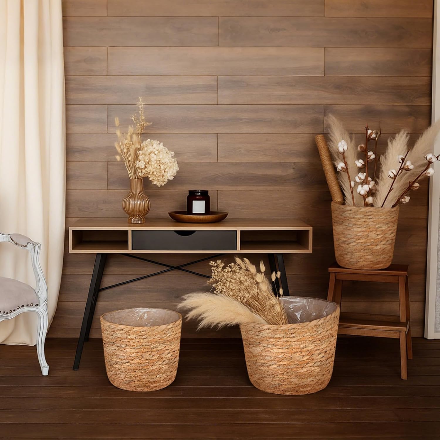 Seagrass Plant Basket Indoor / Set of 3