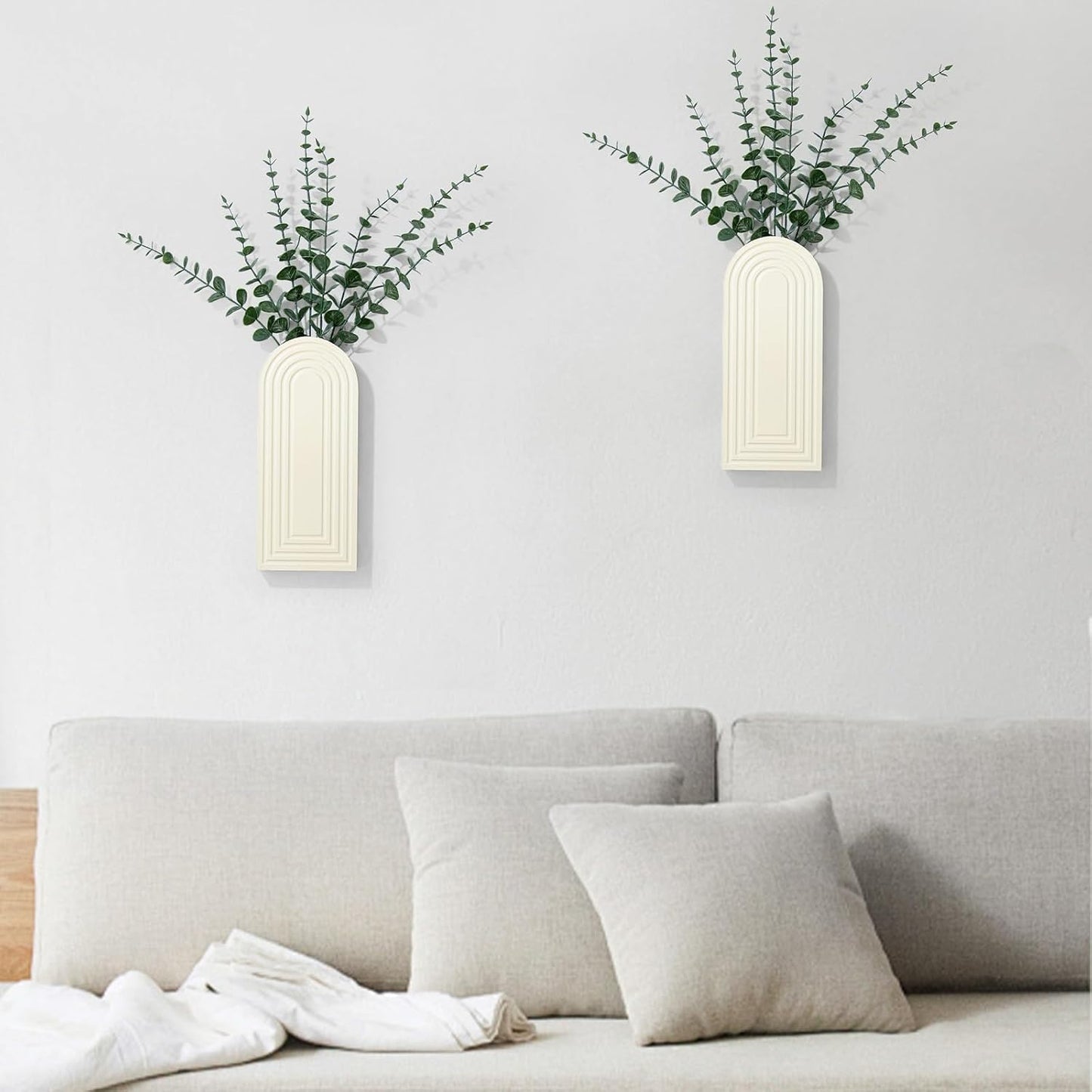 Wood Wall Hanging Planters / White