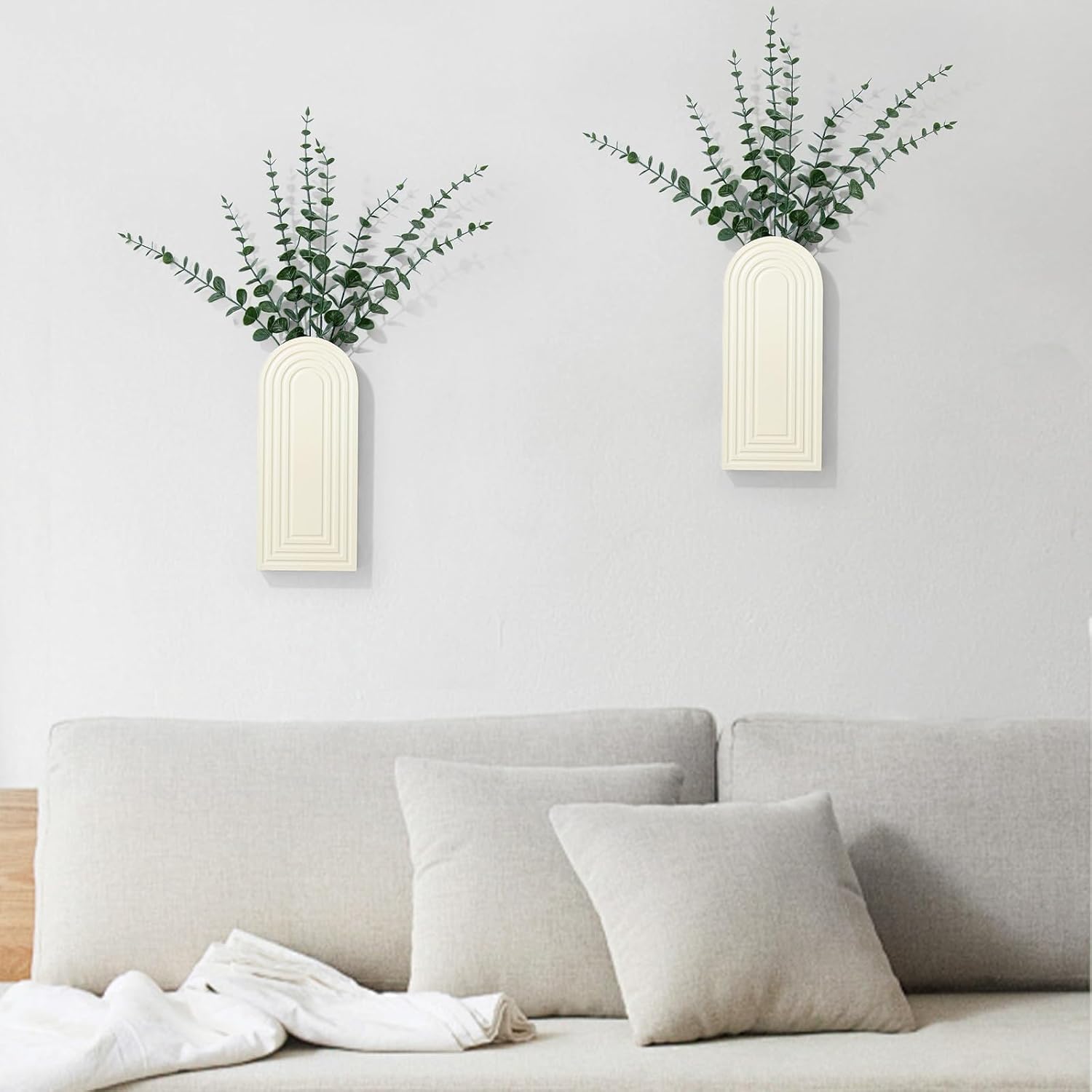 Wood Wall Hanging Planters / White