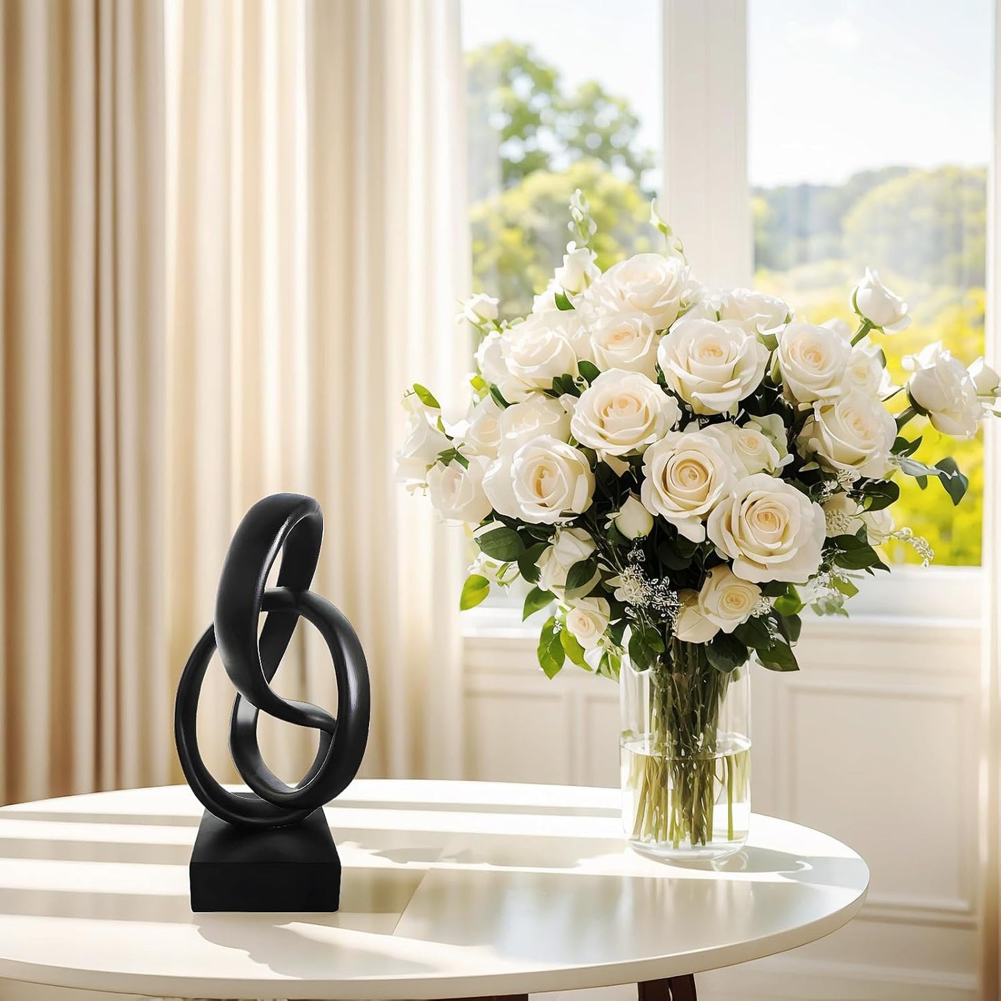 Abstract Statues / Knot Decor Mobius Knot Statue / Black
