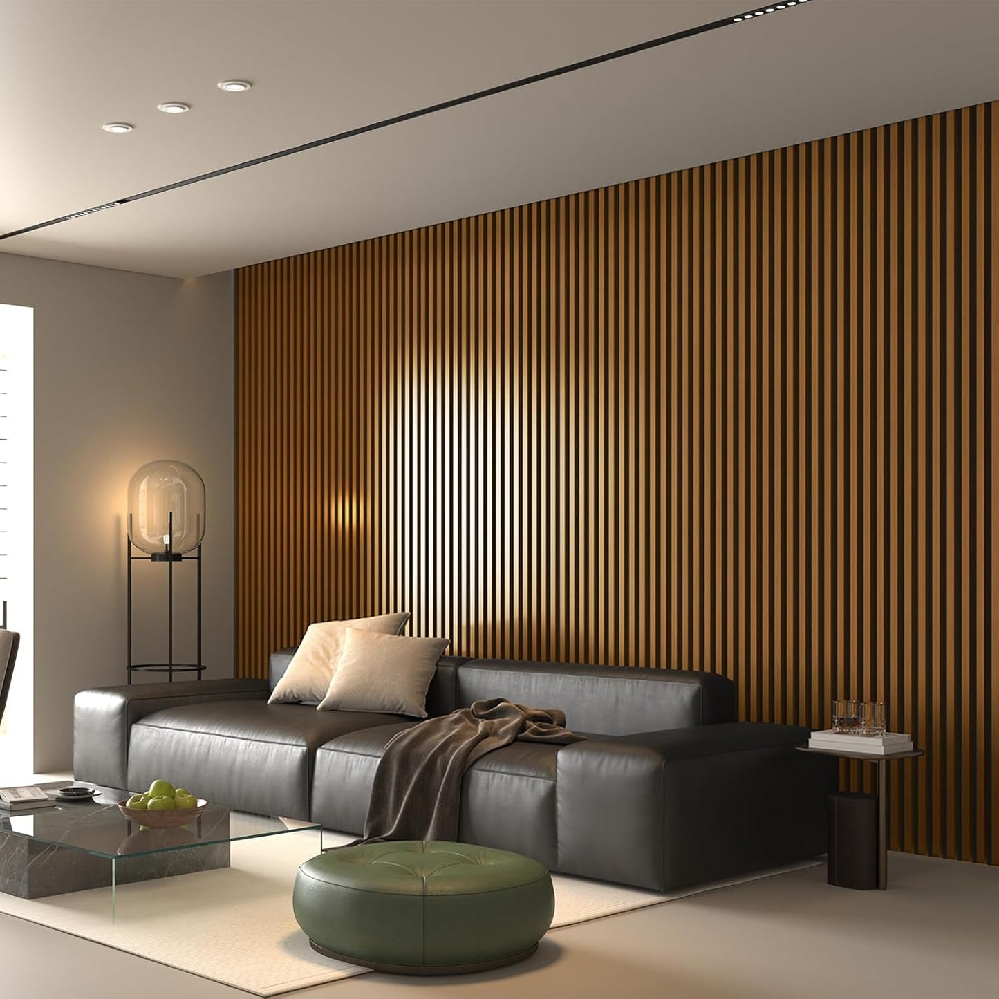 in Slat Acoustic Panel / 104 * 15.75 Inch / Teak / 104 x 15.75 / Set of 2