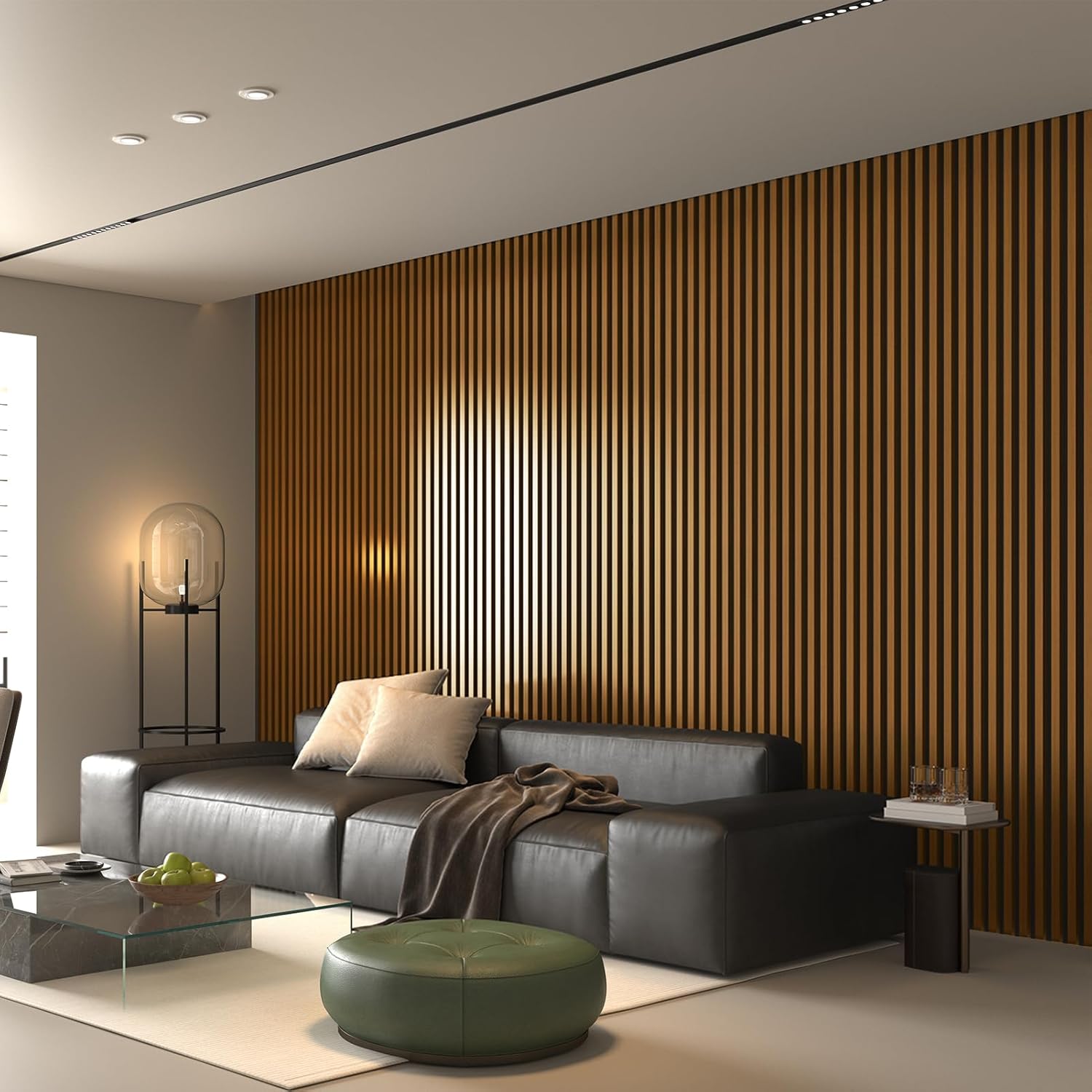 in Slat Acoustic Panel / 104 * 15.75 Inch / Teak / 104 x 15.75 / Set of 2