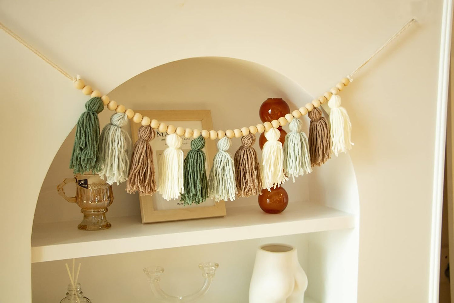 Boho Tassel Garland / 36 Inch / Green