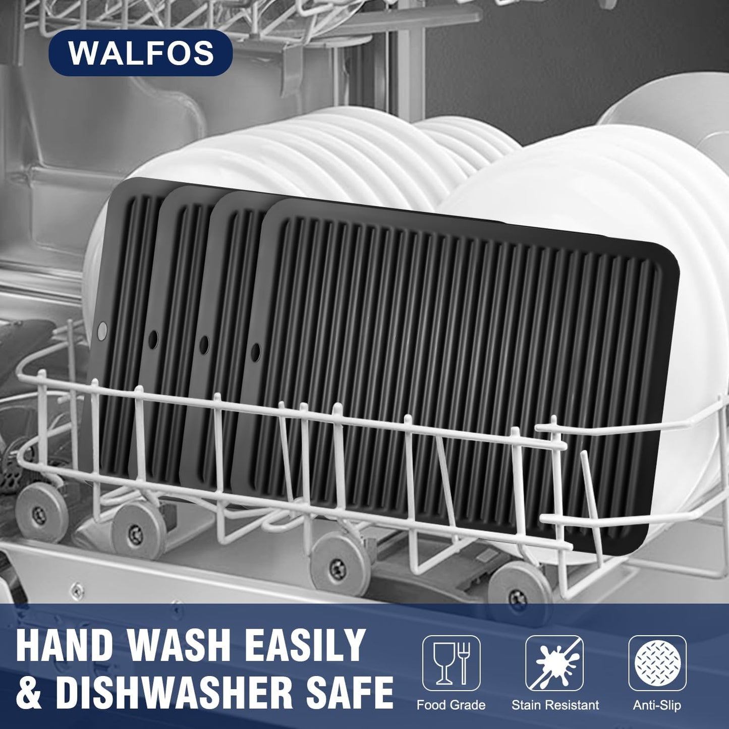 Walfos XXL Silicone Trivet 16x12 Inch, Trivets for Hot Pots and Pans, Heat Resistant Pot Holders Hot Pads for Kitchen